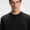 Micro-pattern T-shirt in mercerised cotton