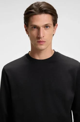 Micro-pattern T-shirt in mercerised cotton