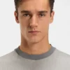 Micro-pattern T-shirt in mercerised cotton