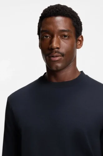 Micro-pattern T-shirt in mercerised cotton