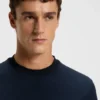 Micro-pattern T-shirt in mercerised cotton
