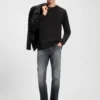 Micro-pattern T-shirt in mercerised cotton