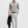 Micro-pattern T-shirt in mercerised cotton
