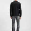 Micro-pattern T-shirt in mercerised cotton