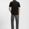 Micro-pattern T-shirt in mercerised cotton
