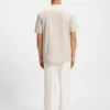 Micro-pattern T-shirt in mercerised cotton