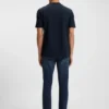 Micro-pattern T-shirt in mercerised cotton