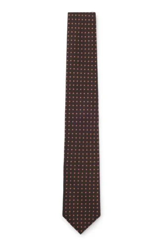 Micro-pattern tie in silk