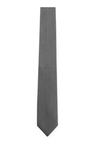 Micro-pattern tie in silk