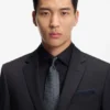 Micro-pattern tie in silk