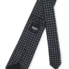 Micro-pattern tie in silk