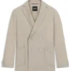 Micro-patterned double-breasted jacket in virgin wool Micro-patterned double-breasted jacket in virgin wool