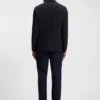 Micro-patterned slim-fit jacket in stretch wool