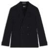 Micro-patterned slim-fit jacket in stretch wool
