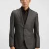 Micro-patterned slim-fit jacket in virgin wool Micro-patterned slim-fit jacket in virgin wool