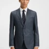 Micro-patterned slim-fit jacket in virgin wool Micro-patterned slim-fit jacket in virgin wool