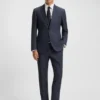 Micro-patterned slim-fit jacket in virgin wool