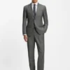 Micro-patterned slim-fit jacket in virgin wool