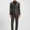 Micro-patterned slim-fit jacket in virgin wool Micro-patterned slim-fit jacket in virgin wool