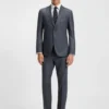 Micro-patterned slim-fit jacket in virgin wool Micro-patterned slim-fit jacket in virgin wool