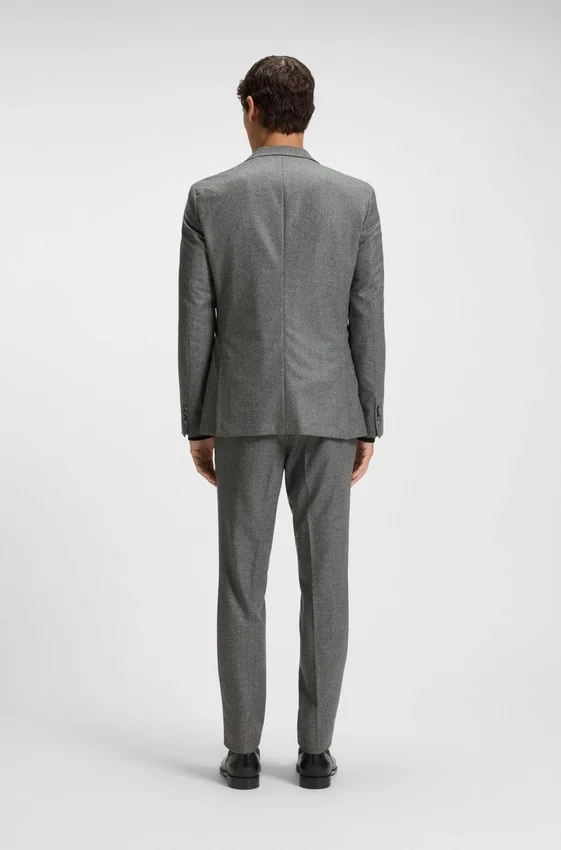 Micro-patterned slim-fit jacket in virgin wool Micro-patterned slim-fit jacket in virgin wool
