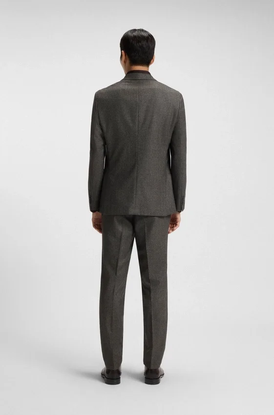 Micro-patterned slim-fit jacket in virgin wool Micro-patterned slim-fit jacket in virgin wool