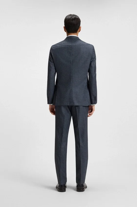 Micro-patterned slim-fit jacket in virgin wool Micro-patterned slim-fit jacket in virgin wool