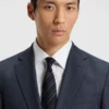 Micro-patterned slim-fit jacket in virgin wool