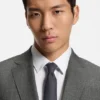 Micro-patterned slim-fit jacket in virgin wool