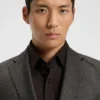 Micro-patterned slim-fit jacket in virgin wool Micro-patterned slim-fit jacket in virgin wool