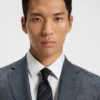 Micro-patterned slim-fit jacket in virgin wool Micro-patterned slim-fit jacket in virgin wool