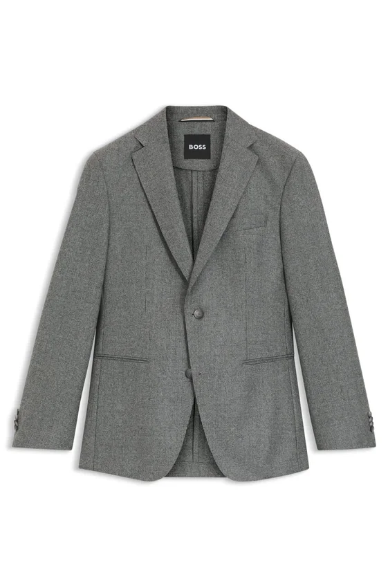 Micro-patterned slim-fit jacket in virgin wool Micro-patterned slim-fit jacket in virgin wool