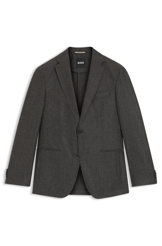 Micro-patterned slim-fit jacket in virgin wool Micro-patterned slim-fit jacket in virgin wool