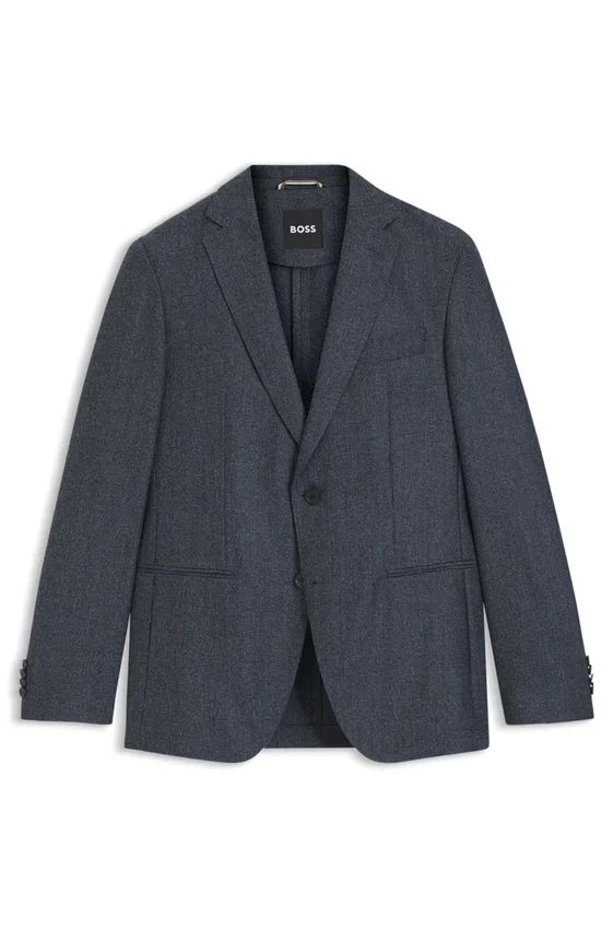 Micro-patterned slim-fit jacket in virgin wool Micro-patterned slim-fit jacket in virgin wool