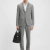 Micro-patterned slim-fit suit in stretch cloth
