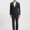 Micro-patterned slim-fit suit in stretch cloth Micro-patterned slim-fit suit in stretch cloth