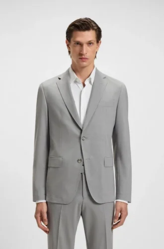 Micro-patterned slim-fit suit in stretch cloth