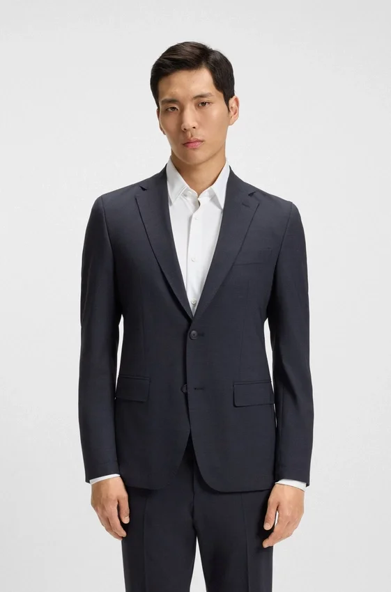 Micro-patterned slim-fit suit in stretch cloth Micro-patterned slim-fit suit in stretch cloth