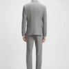 Micro-patterned slim-fit suit in stretch cloth