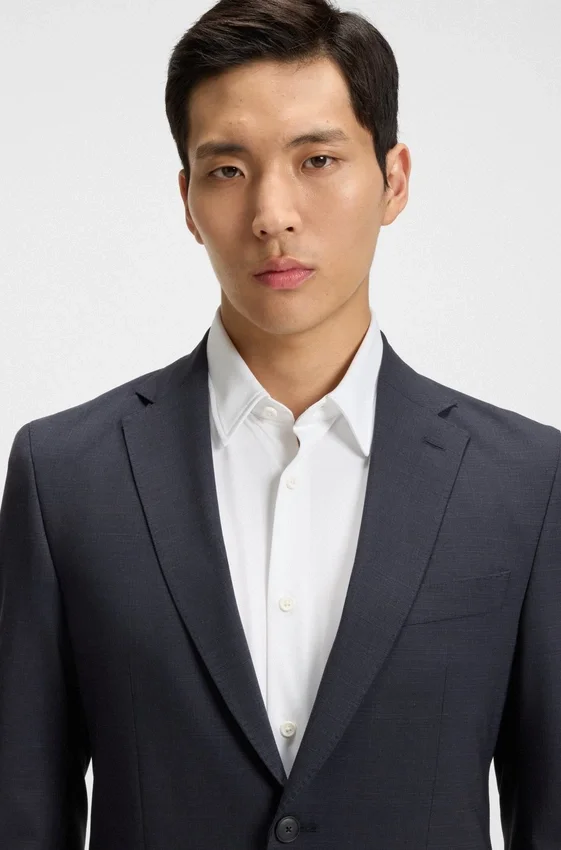 Micro-patterned slim-fit suit in stretch cloth Micro-patterned slim-fit suit in stretch cloth