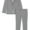 Micro-patterned slim-fit suit in stretch cloth