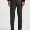 Micro-patterned slim-fit trousers in virgin wool