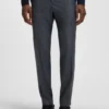 Micro-patterned slim-fit trousers in virgin wool