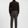 Micro-patterned slim-fit trousers in virgin wool