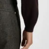 Micro-patterned slim-fit trousers in virgin wool