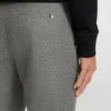 Micro-patterned slim-fit trousers in virgin wool