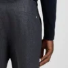 Micro-patterned slim-fit trousers in virgin wool