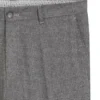 Micro-patterned slim-fit trousers in virgin wool