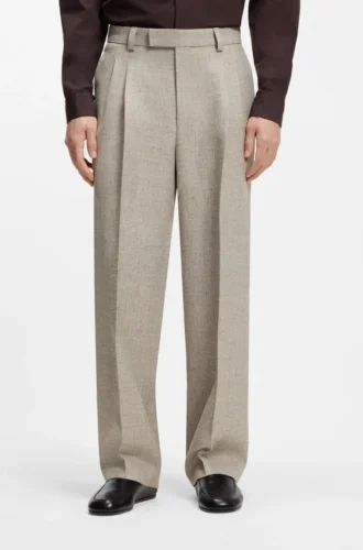 Micro-patterned trousers in an oversized-fit