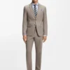 Micro-patterned two-piece slim-fit suit in stretch cloth